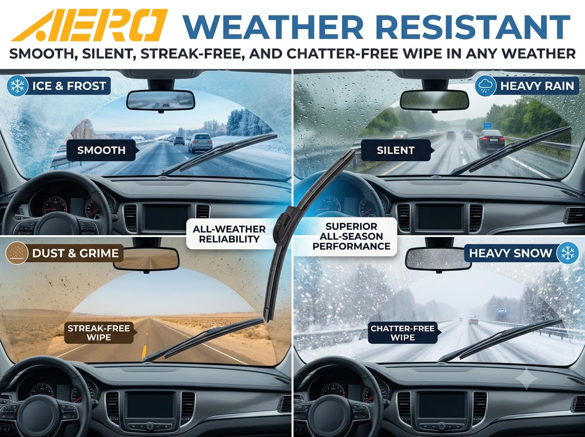 AERO aerodynamic blade profile reducing wind lift and road noise