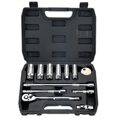 AEROFORCE front view open case showing full 12-piece spark plug set for organized storage