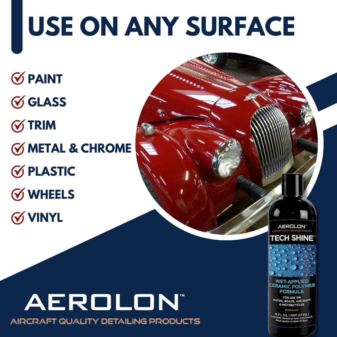 Aerolon before-and-after panels illustrating visible scratch fill and gloss