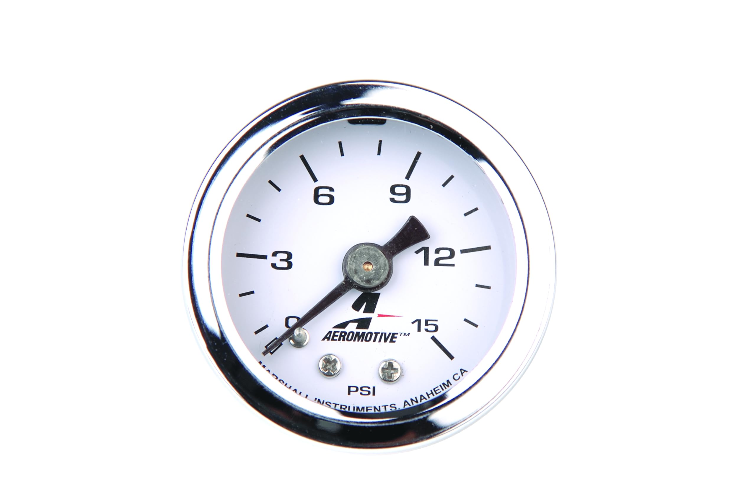 Aeromotive front view gauge showing clear dial for quick checks