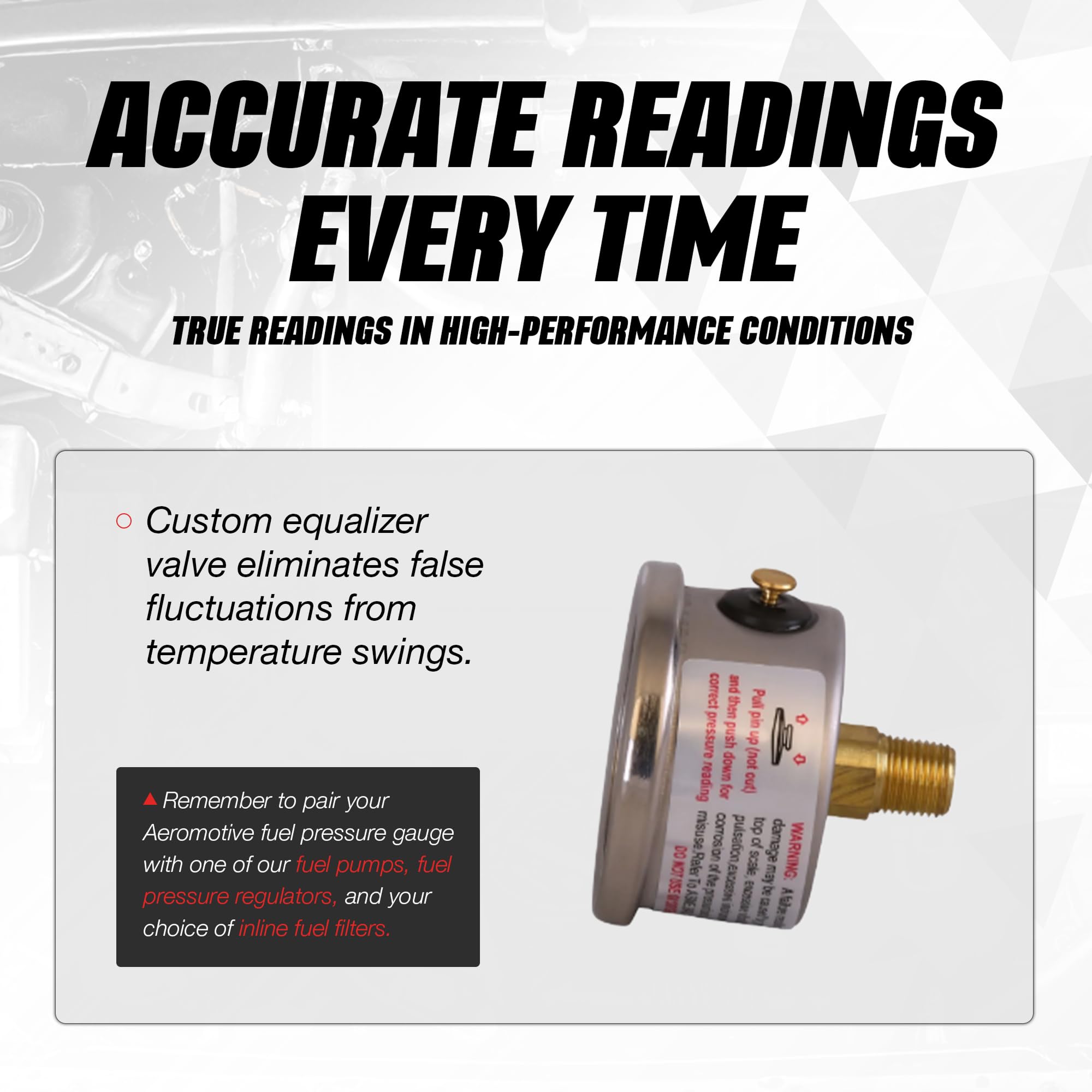 Aeromotive mounted under hood demonstrating durable vibration resistance
