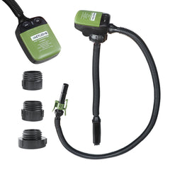Aetleemo pump front view with adapters showing portability and convenience