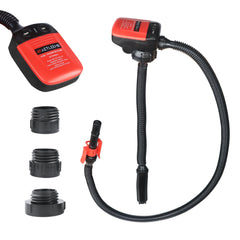 Aetleemo pump front view showing nozzle and portable design for quick fueling