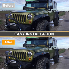 Aexploer unit installed on Wrangler front corner showing direct fitment advantage