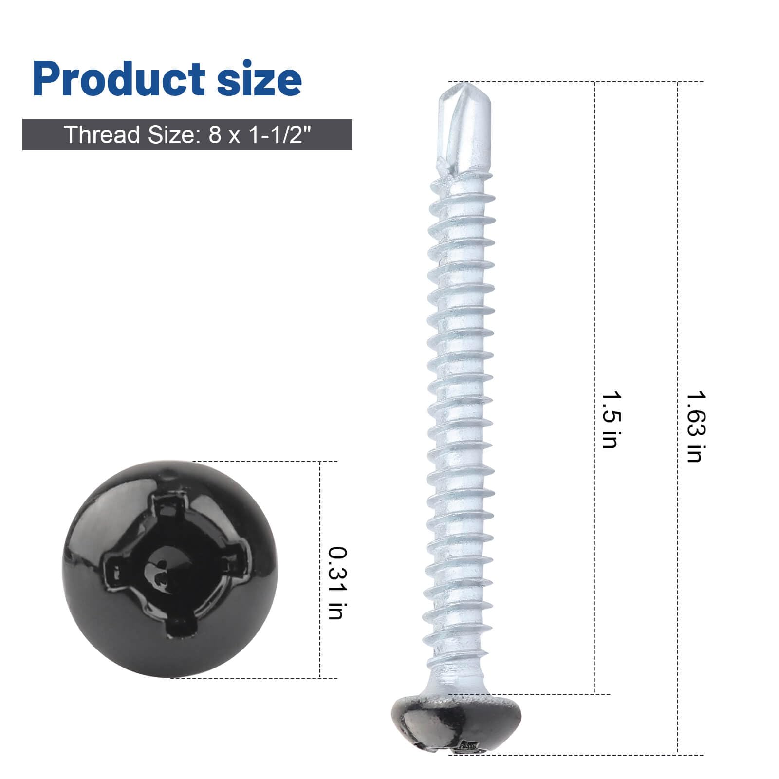 AFZZ close-up of screw threads and self-tapping tip for quick installation
