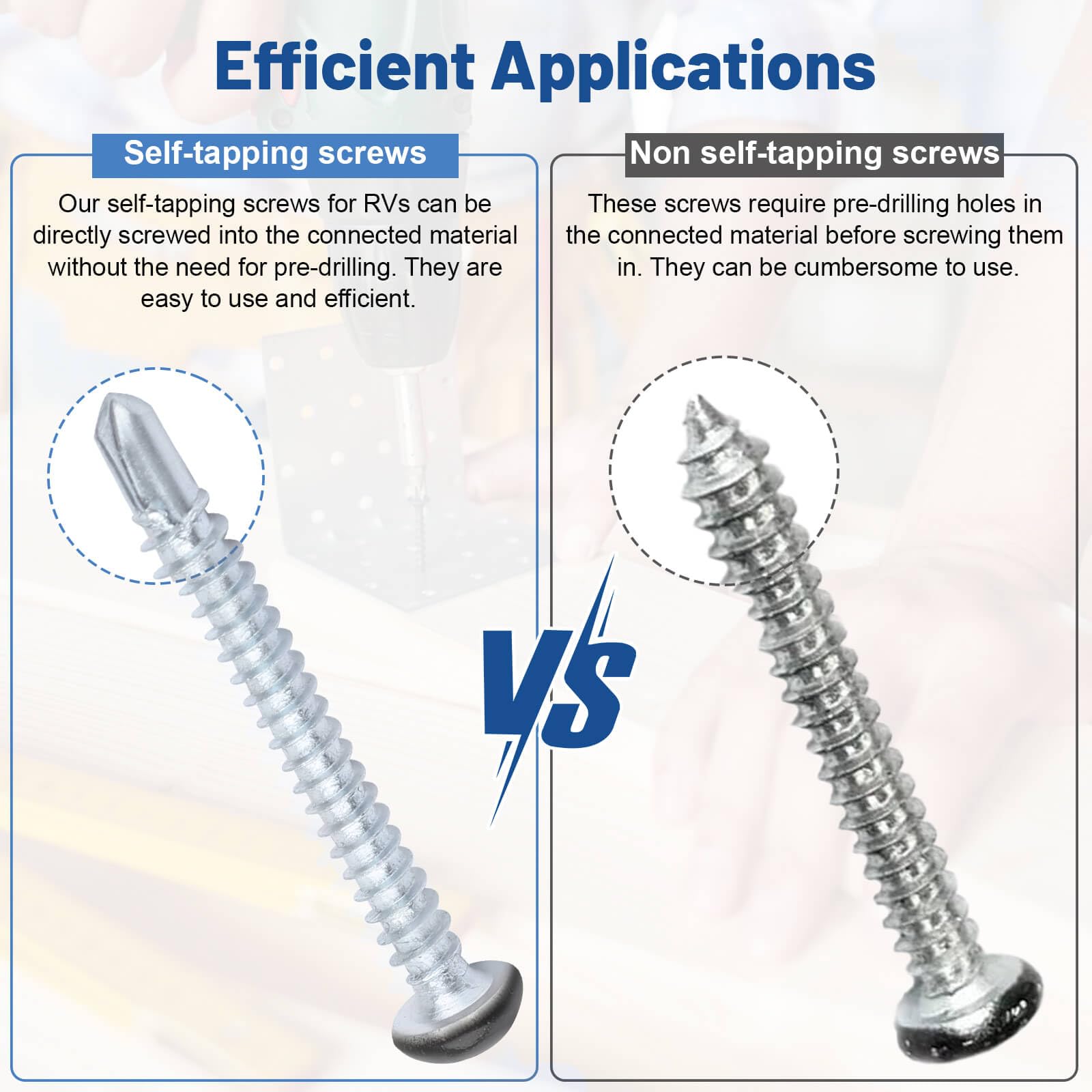 AFZZ screws fastening trailer panel demonstrating secure, clean finish