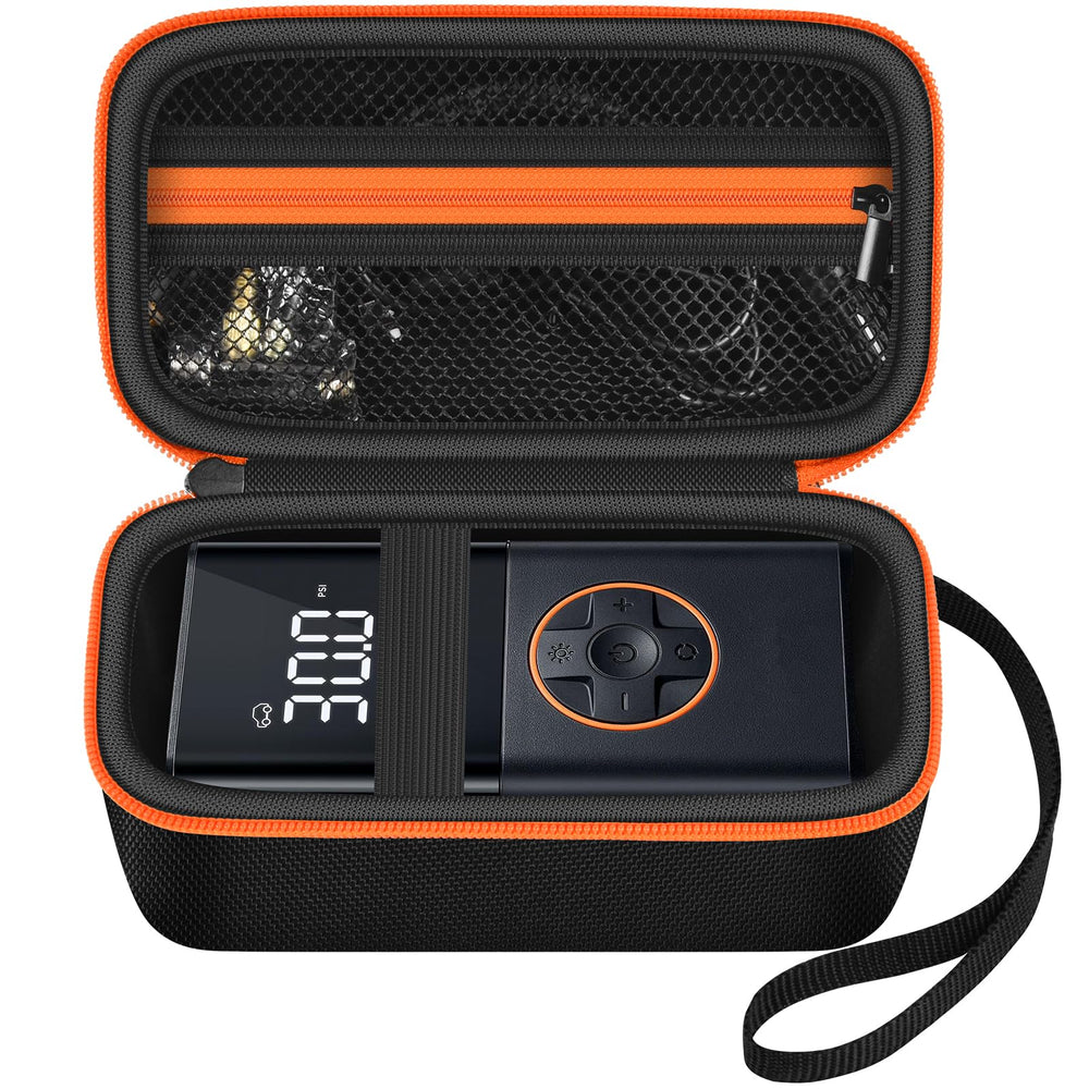 Againmore front view of closed hard case showing compact protection