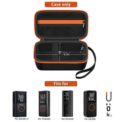 Againmore open case holding a portable inflator mockup for organized storage