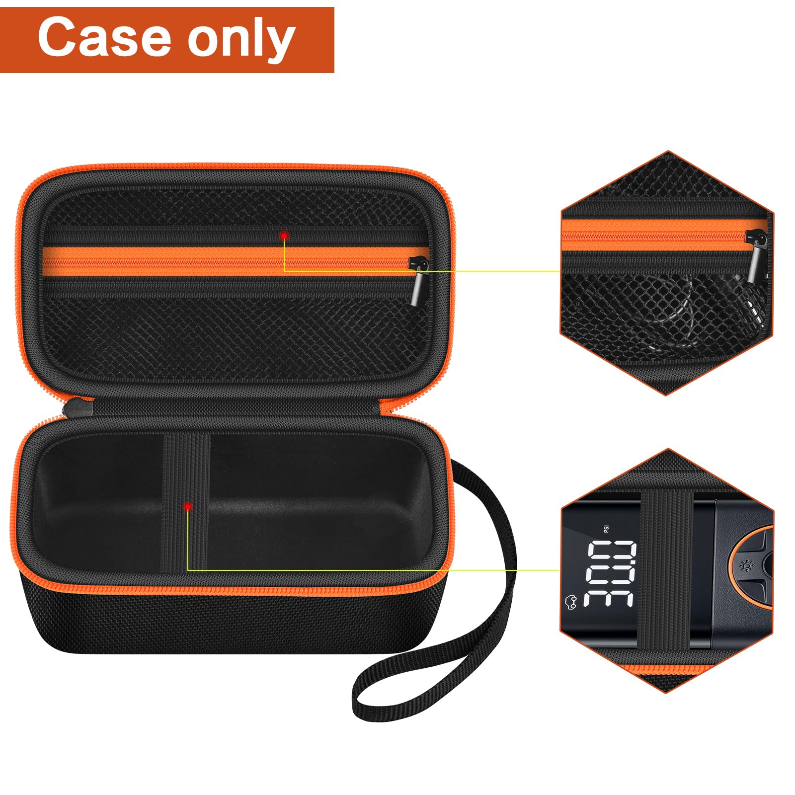 Againmore side profile with detachable hand strap for easy carrying