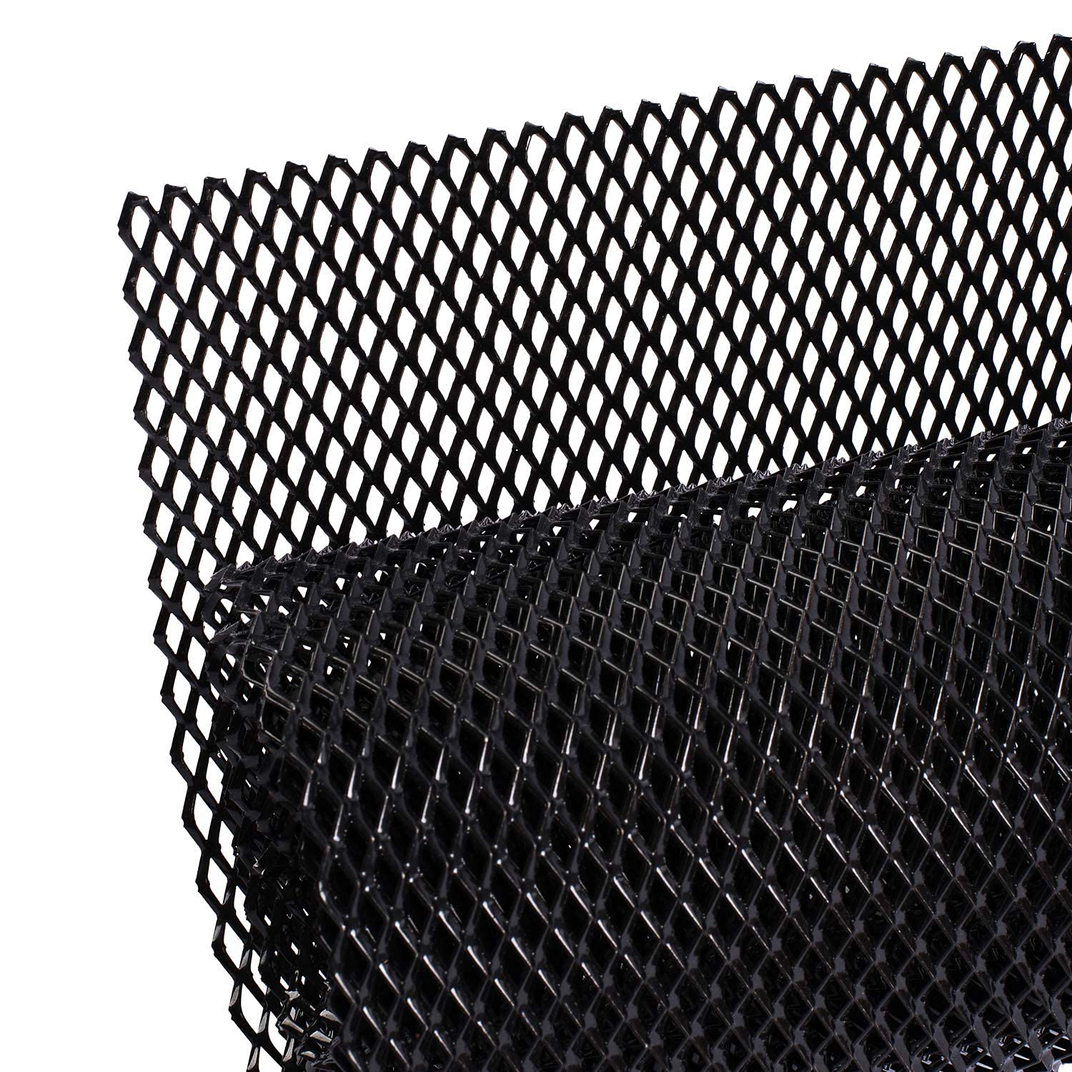 AggAuto front view of full 47x16 inch black grill mesh showing coverage and finish
