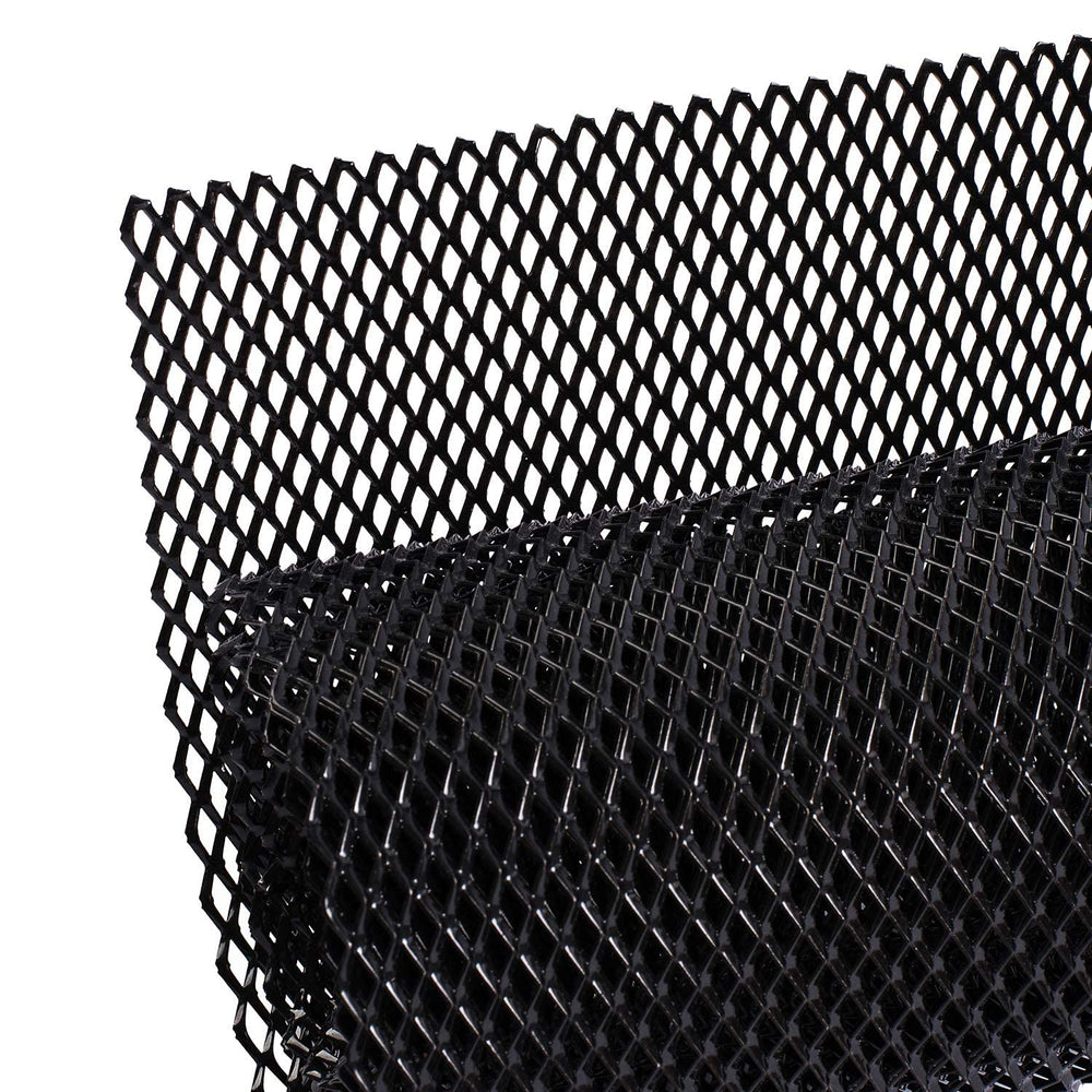 AggAuto front view of full 47x16 inch black grill mesh showing coverage and finish