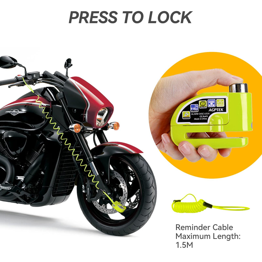 AGPTEK close-up of shackle and lock body highlighting durable construction benefit