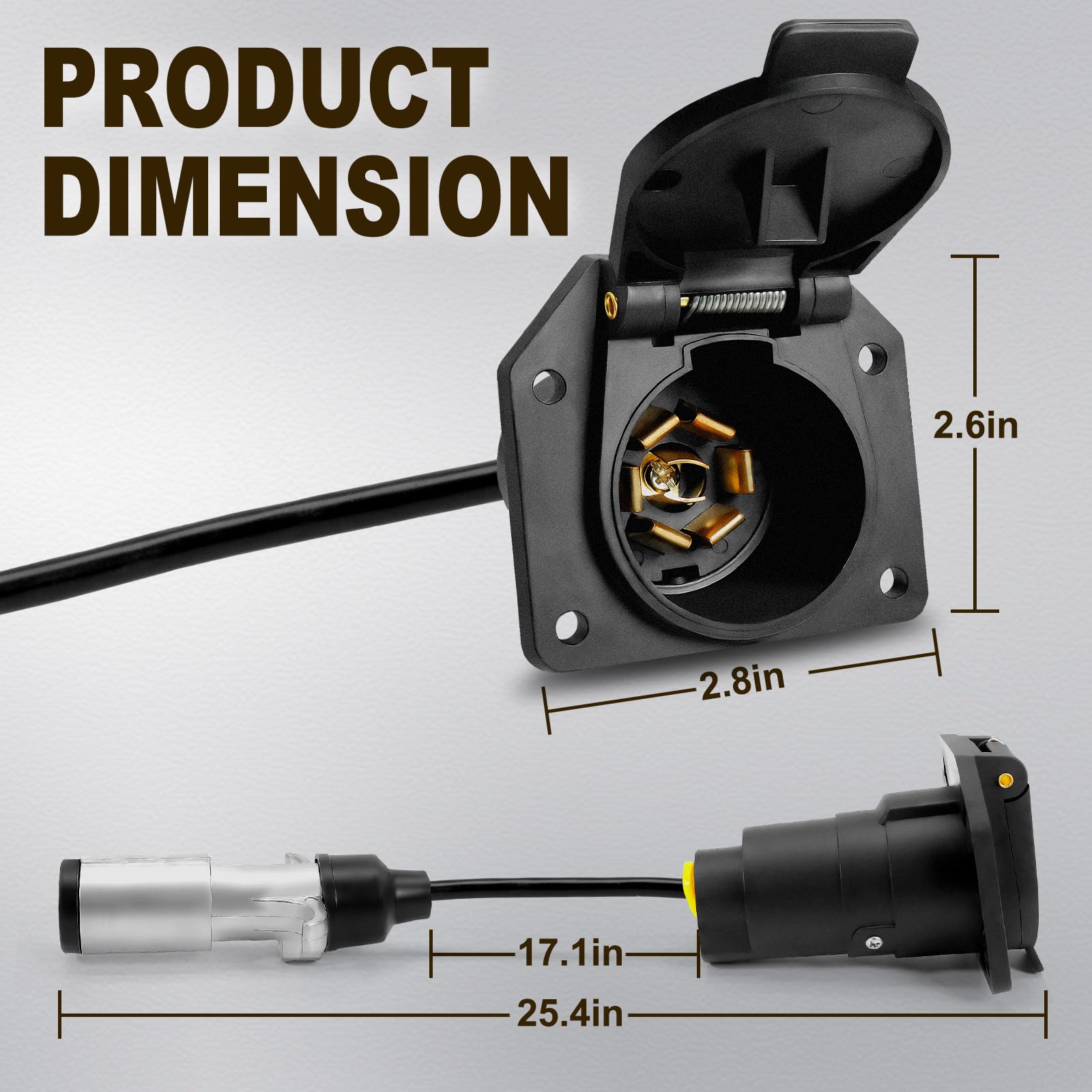 Agrieyes adapter plugged into a vehicle 6‑pin outlet demonstrating plug‑and‑play use