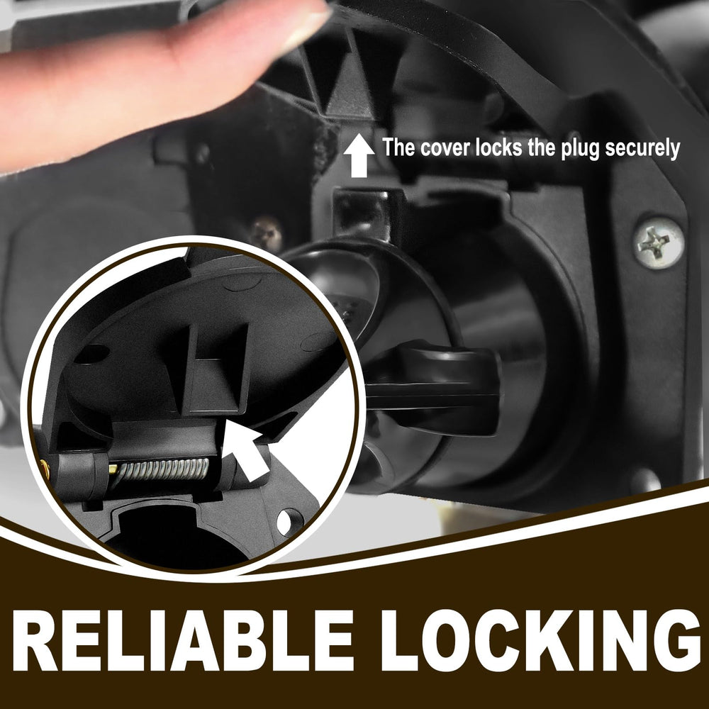 Agrieyes socket with spring dust covers protecting terminals from moisture