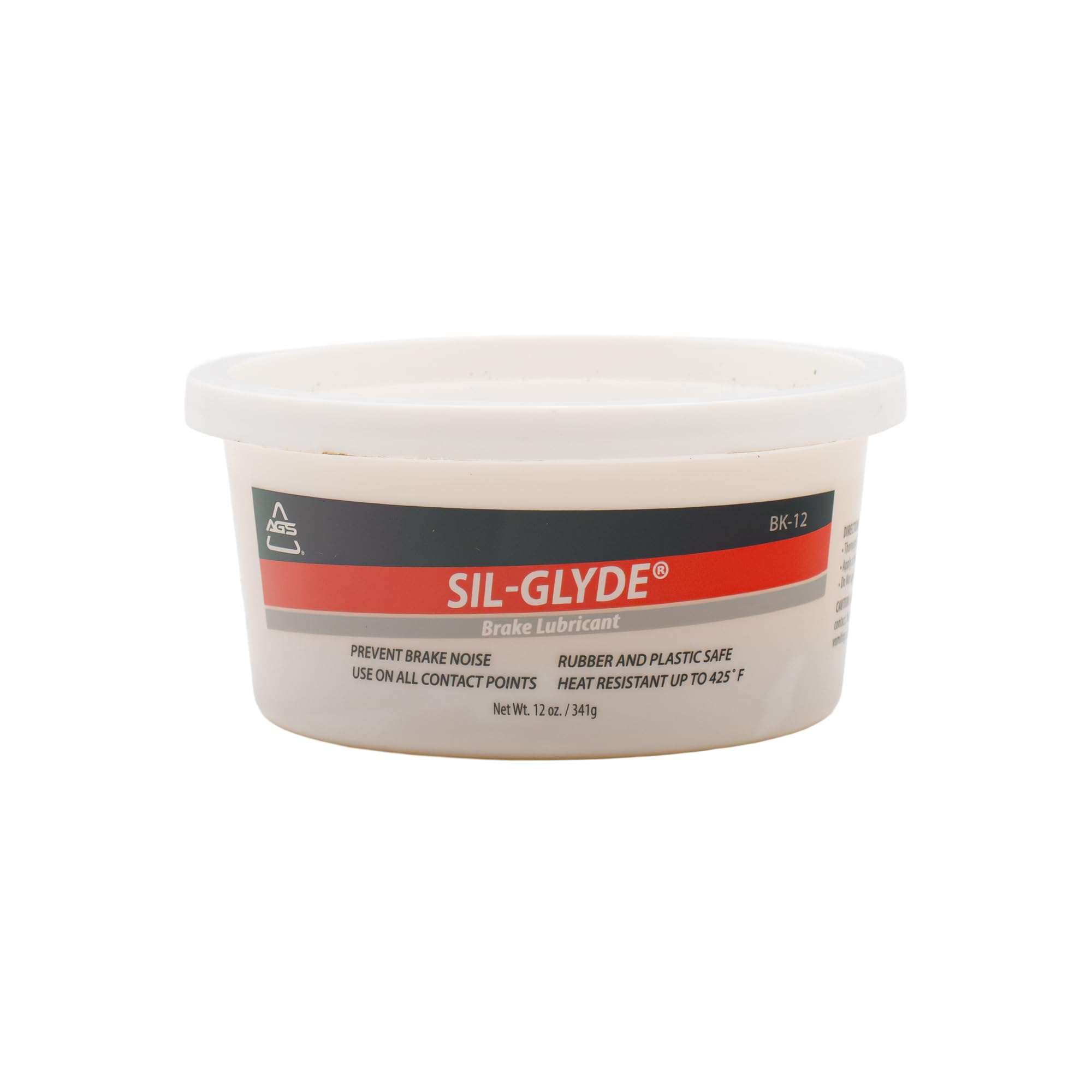 AGS SIL-Glyde 12 oz tub front view showing product label and size benefit