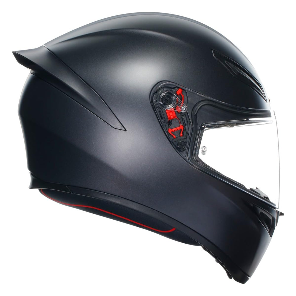 AGV K1 S Street visor close-up showing wide field of view and clarity