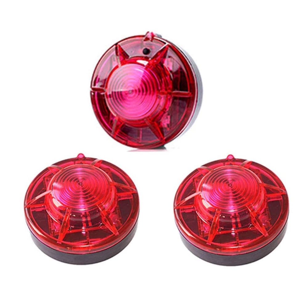 AHOUFHER front view of red beacon showing compact design and clear labeling for visibility