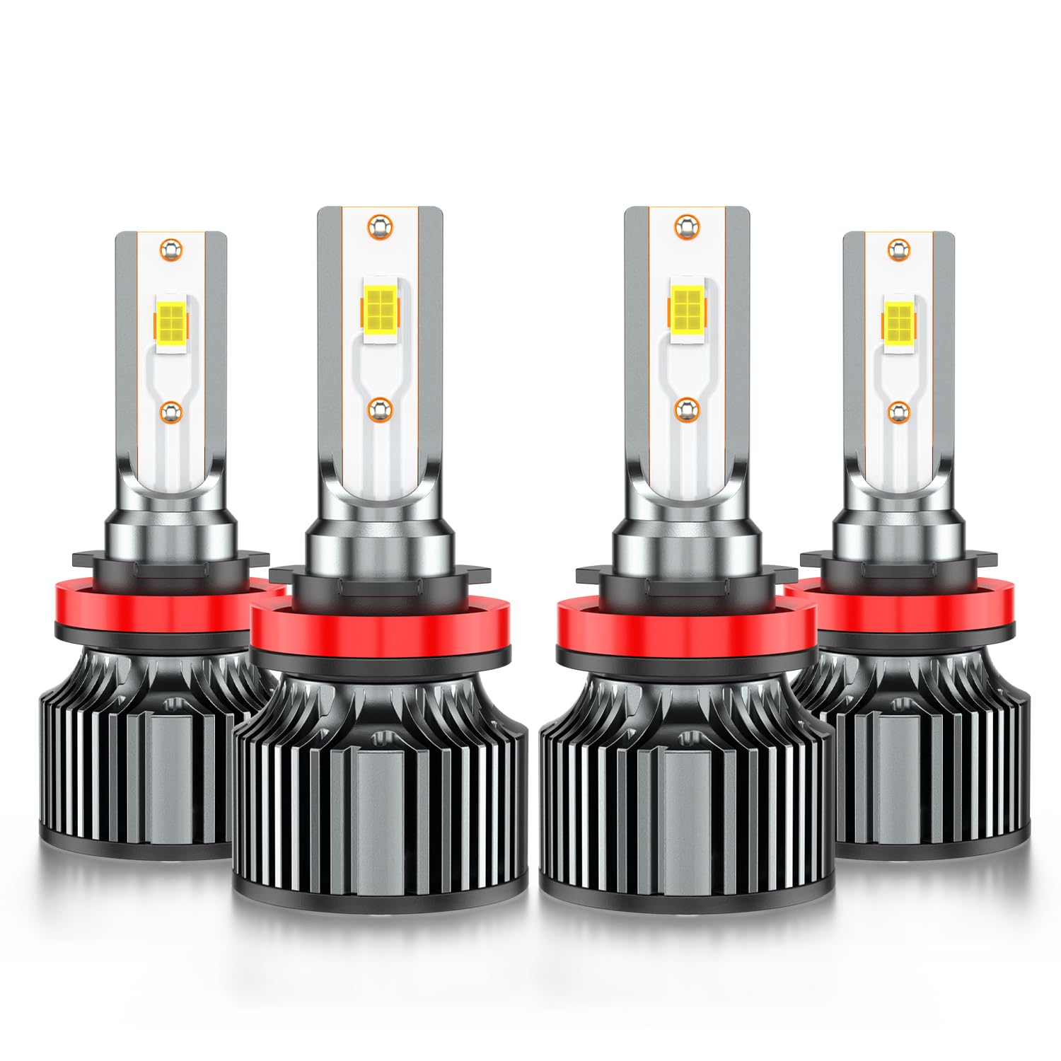 AHXLRLS front view of 4-pack bulbs showing compact fit and quick install benefit