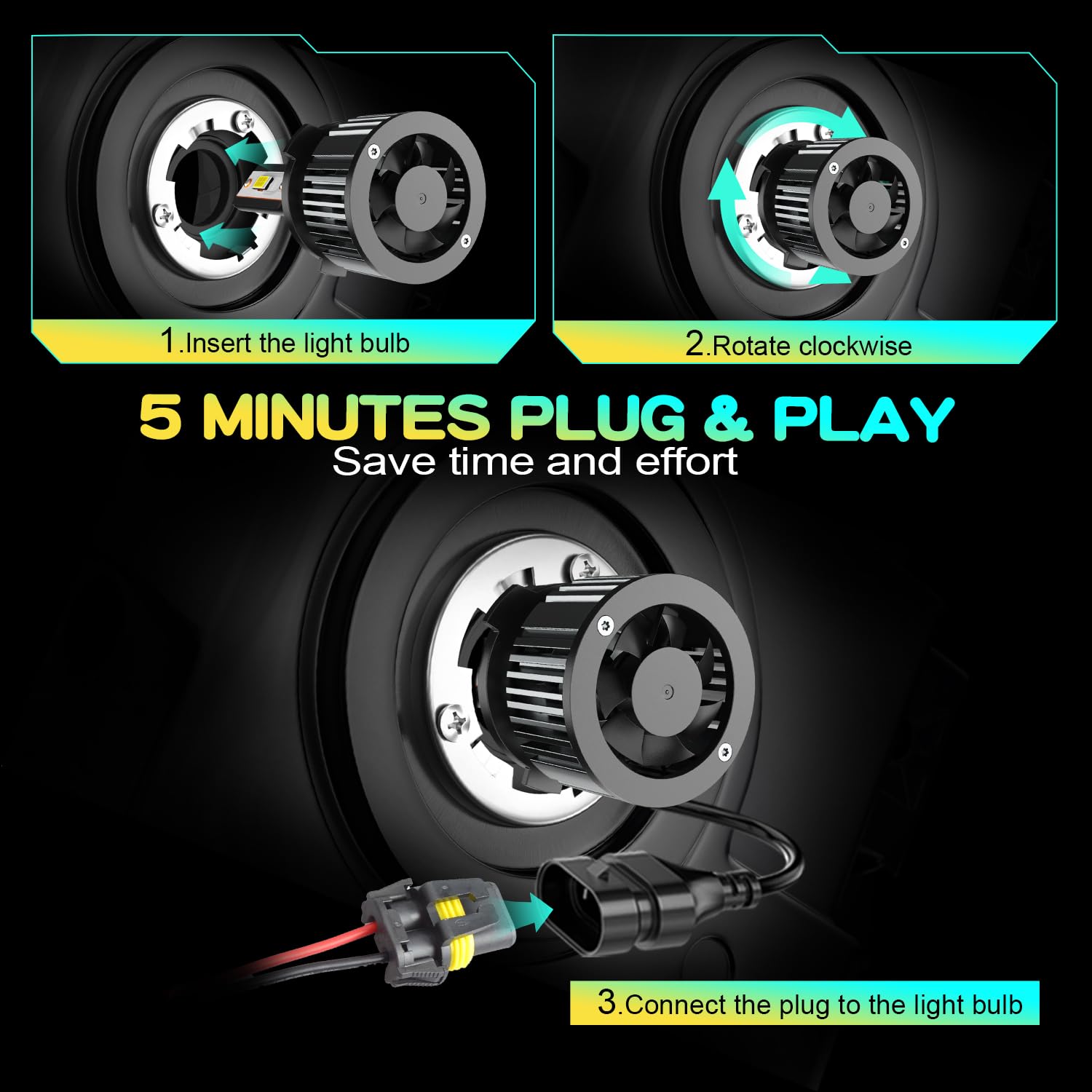 AHXLRLS bulb installed in Ford Edge headlight illustrating correct housing fit