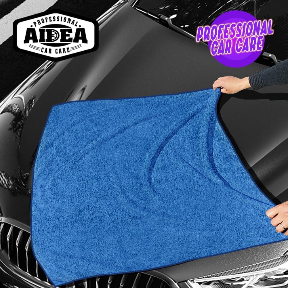 AIDEA towel drying a car window for streak-free glass finish