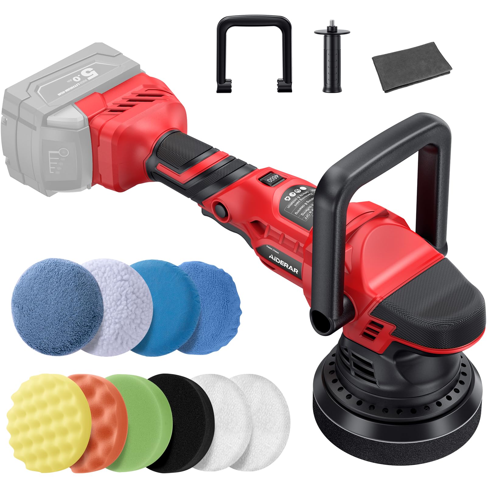 AIDERAR front view of polisher showing ergonomic grip and compact design benefit