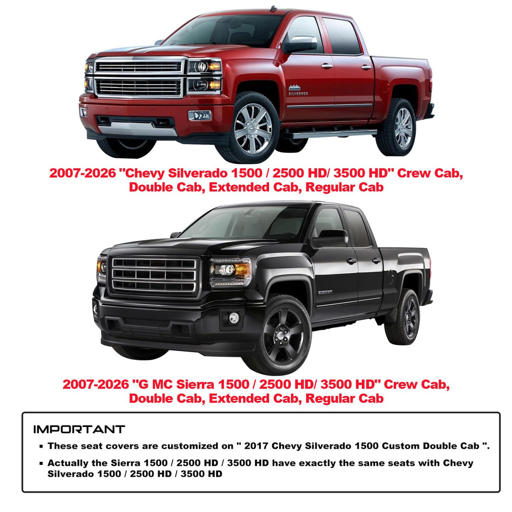 Aierxuan scale comparison showing seat covers on truck for proper fit