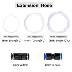AIGMlSON hoses and clamps layout with clear inlet hose for visible fluid monitoring