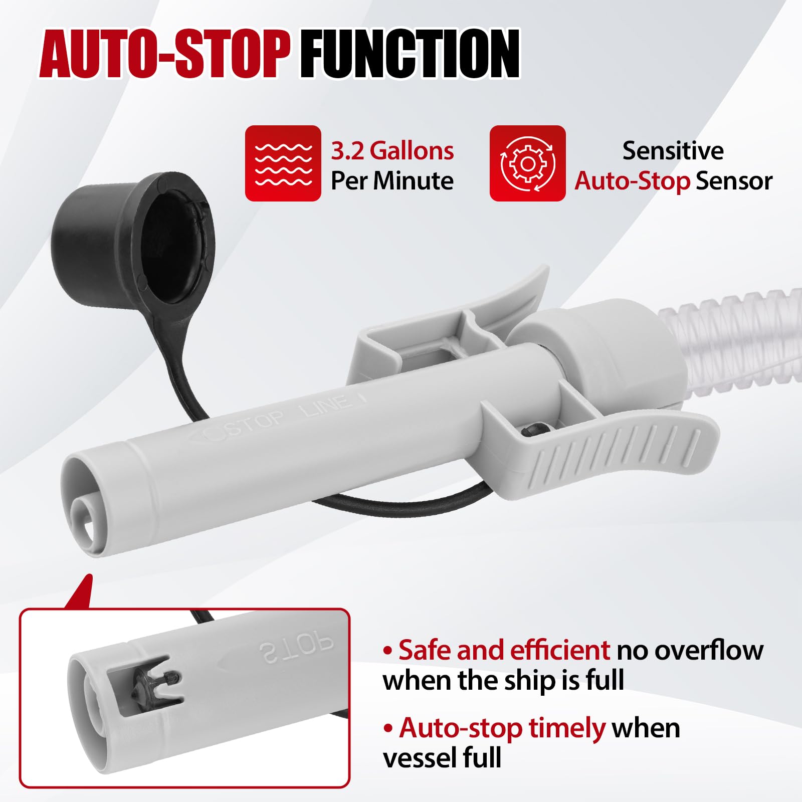 Aikyciu pump 51-inch hose with four adapters laid out for flexible fitting