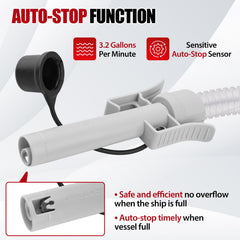 Aikyciu pump 51-inch hose with four adapters laid out for flexible fitting
