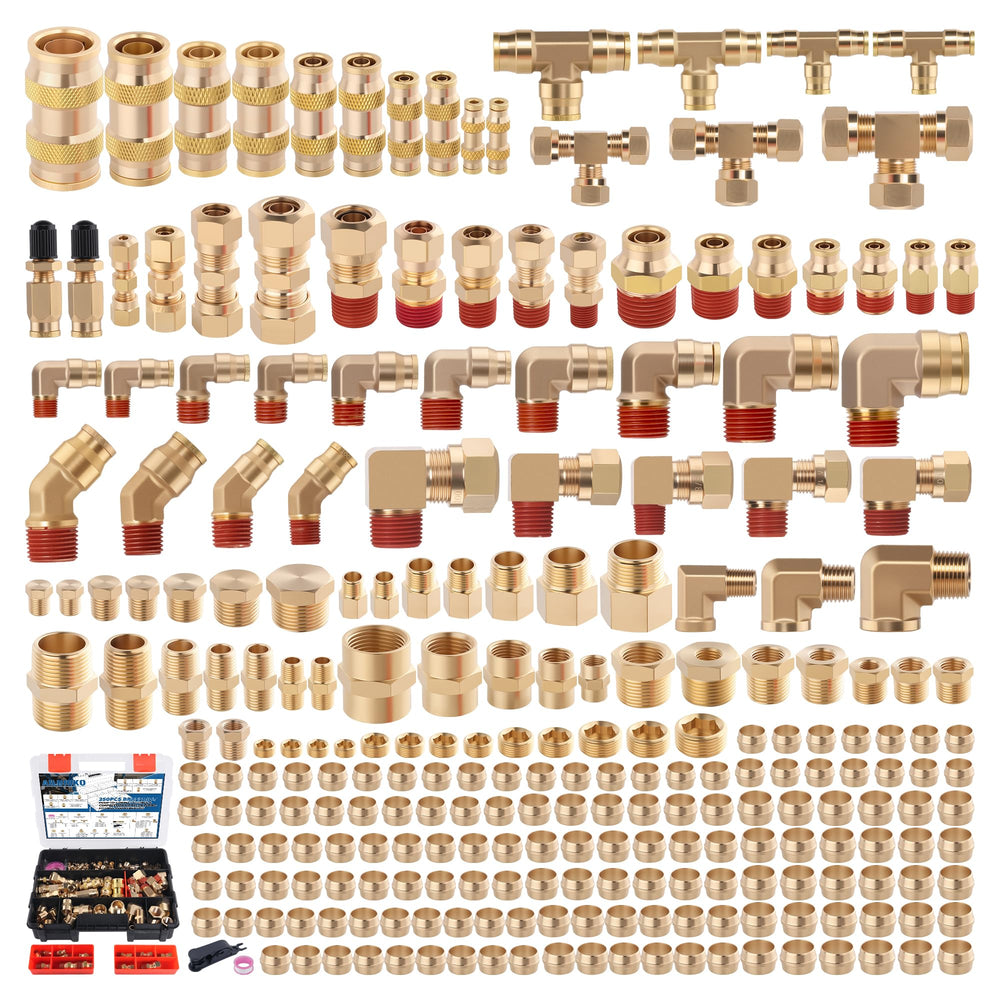 Ailbiuko front packaging showing full 250pcs kit and contents for quick selection