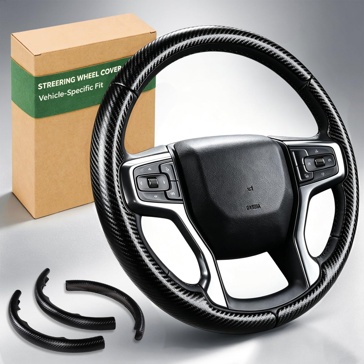 Aimato front view on Chevy Silverado wheel showing exact fit and clean appearance