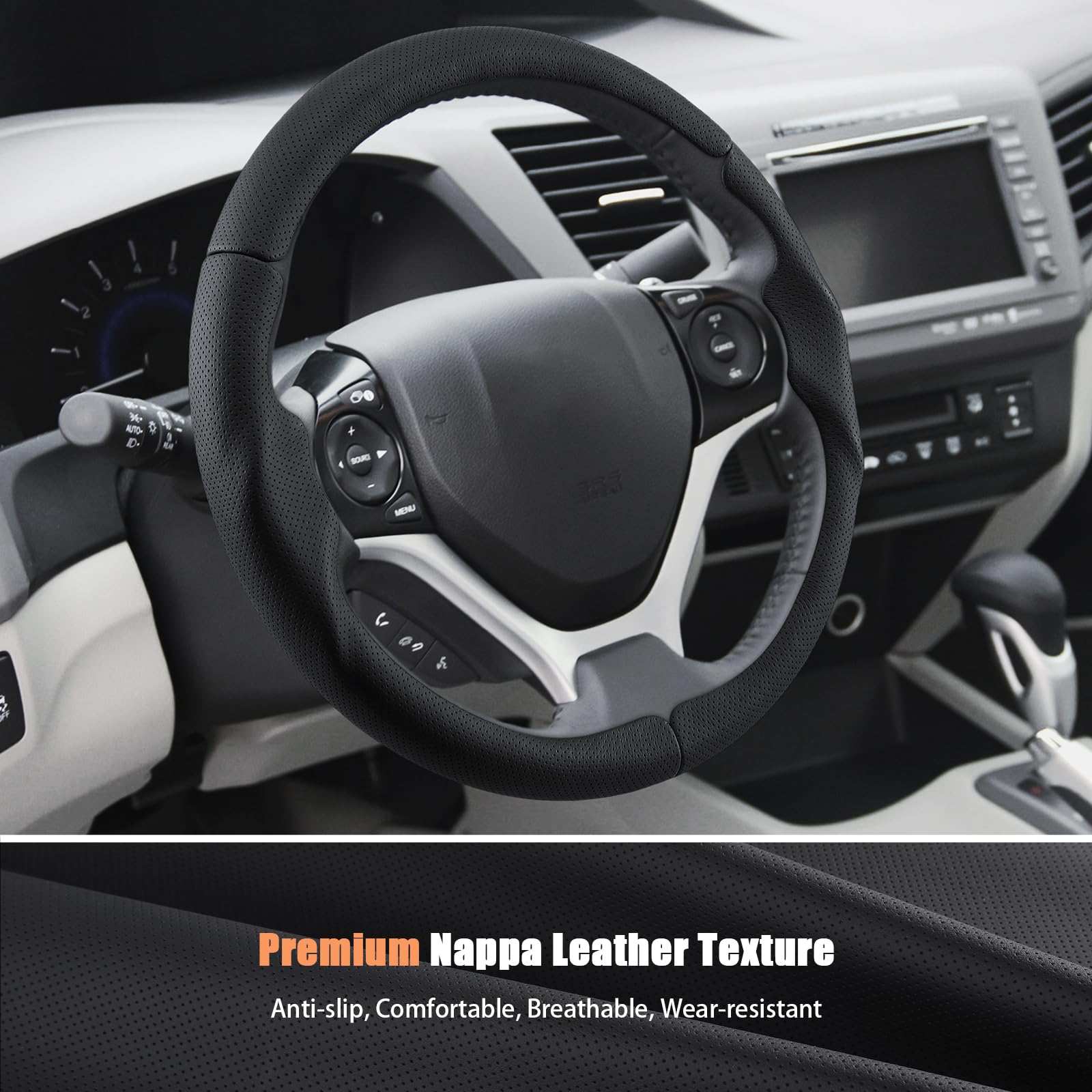 Aimato cover installed in Civic interior showing improved cabin style