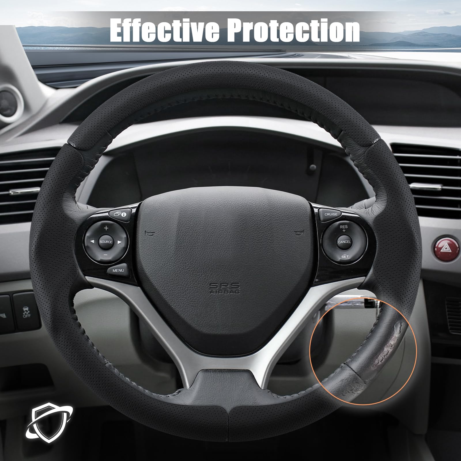 Aimato inner anti-slip lining close-up for secure steering control