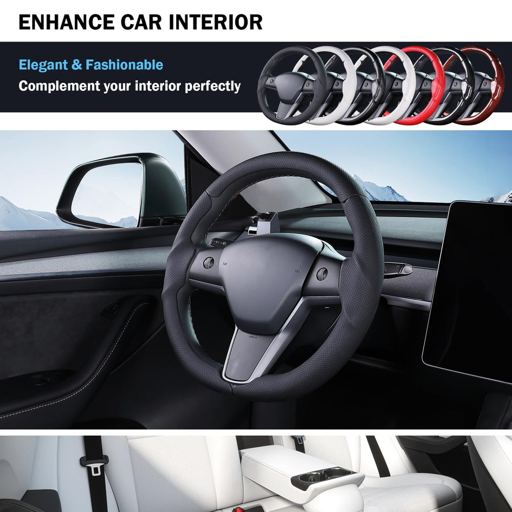 Aimato lifestyle shot inside Tesla cabin enhancing interior look