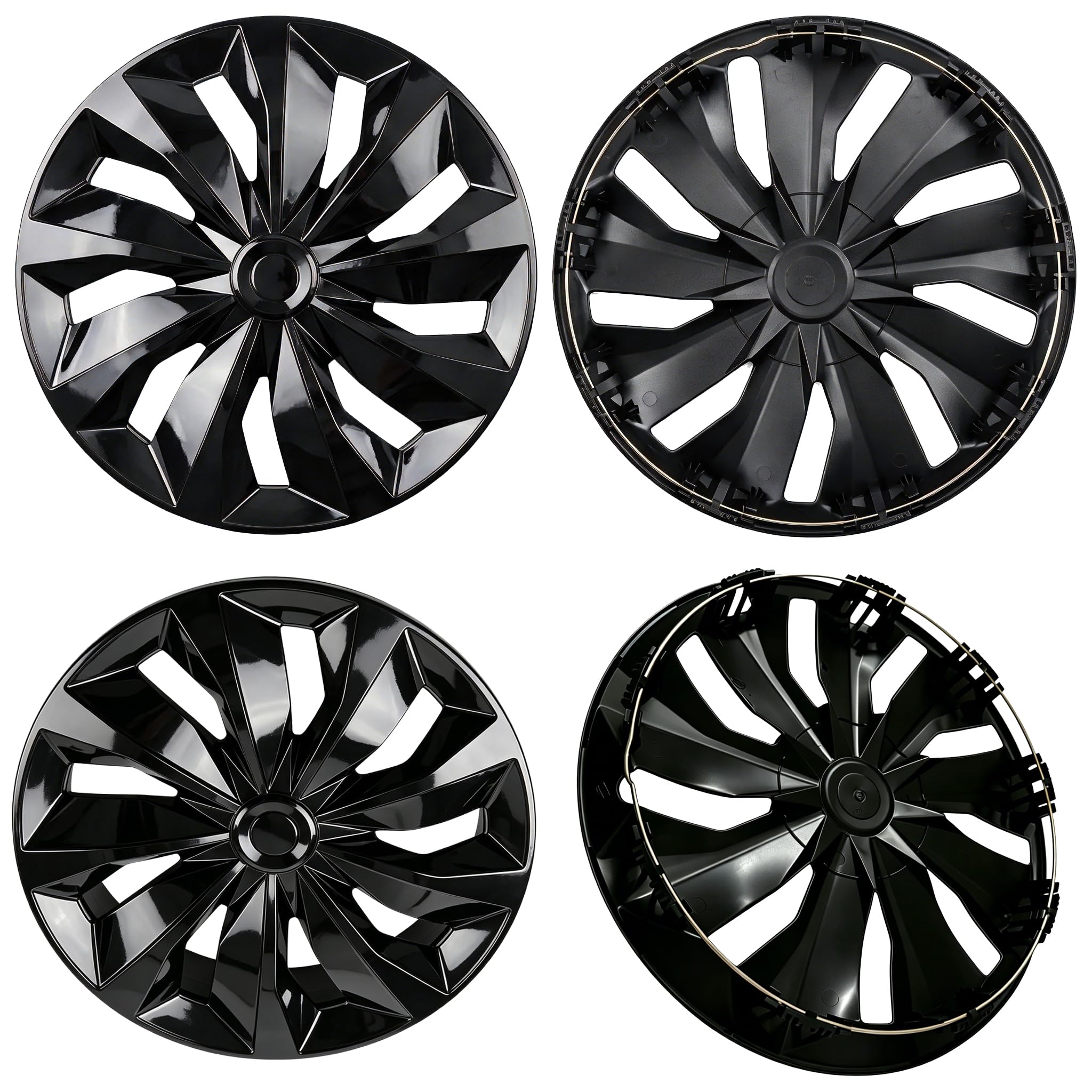 Aiqiying front view of hubcap packaging showing set of four for easy purchase