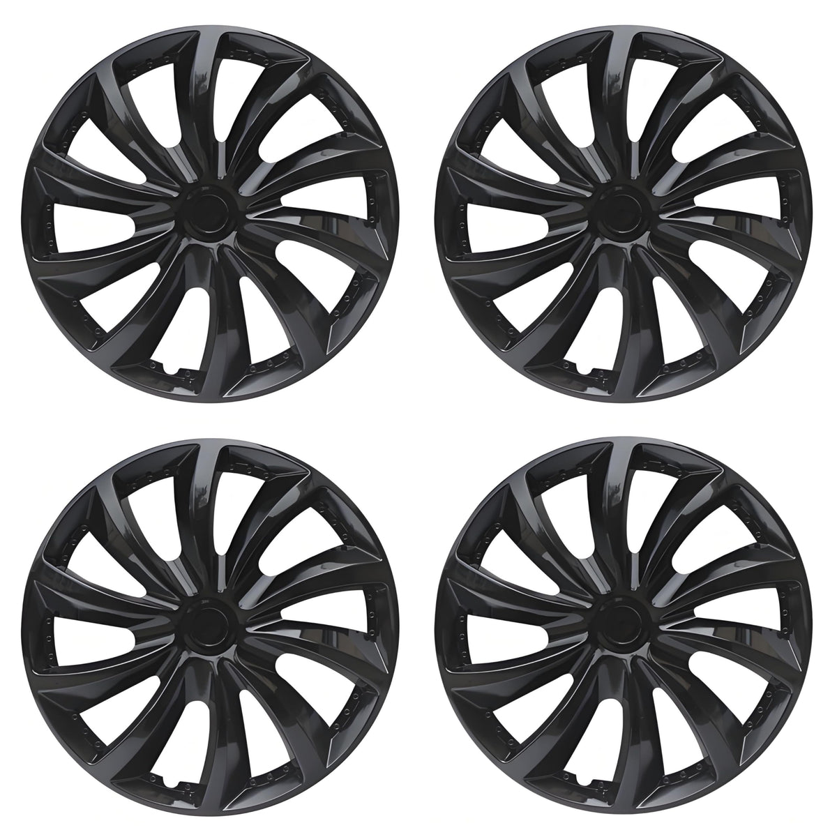Aiqiying front view set of four hubcaps showing updated wheel appearance