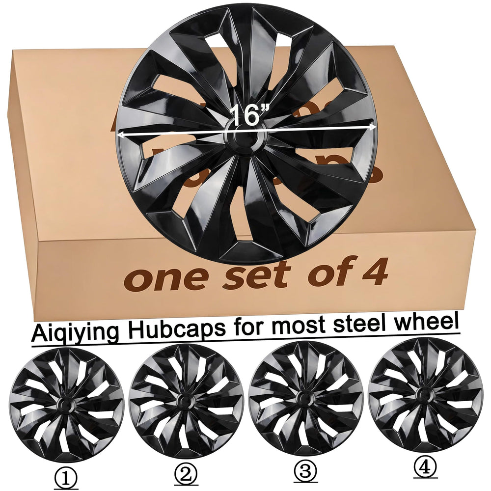 Aiqiying hubcaps on a parked car illustrating refreshed curb appeal