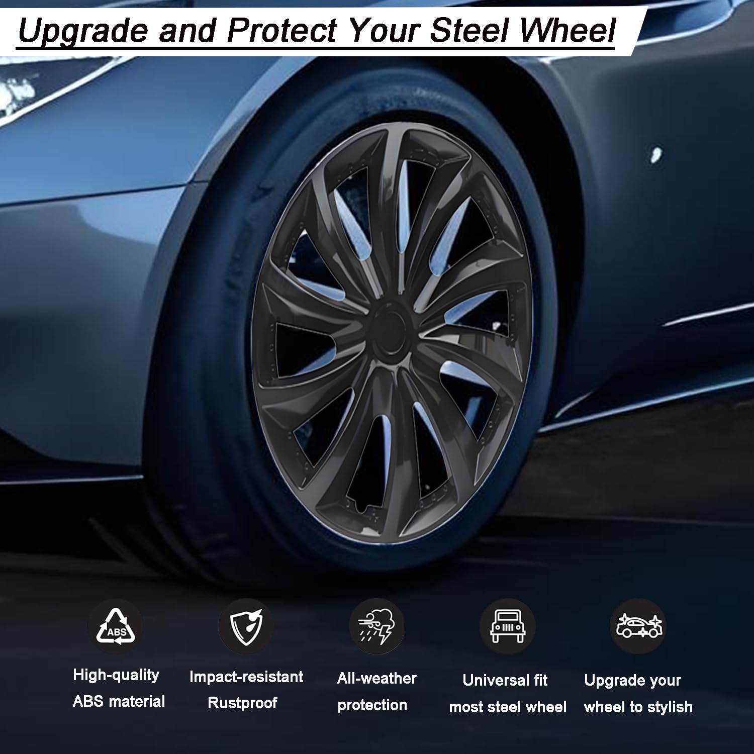 Aiqiying hubcap beside ruler showing exact 16-inch scale fit