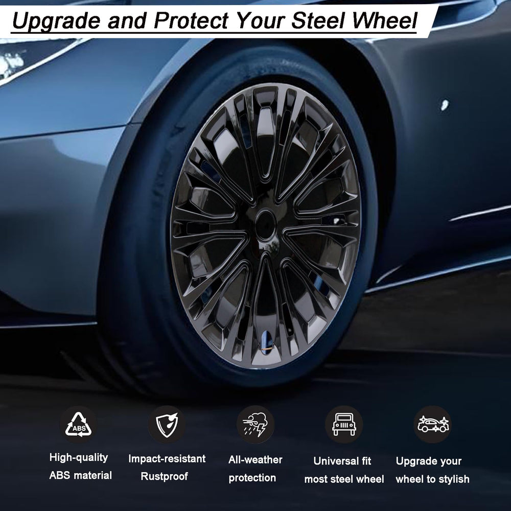 Aiqiying side profile of mounted hubcap showing secure edge fit and neat look