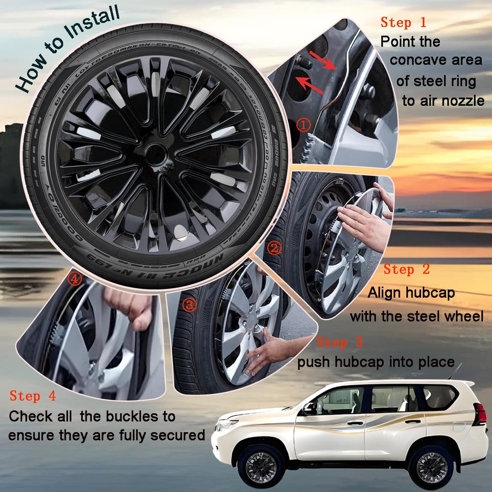 Aiqiying hubcap beside ruler showing 16-inch size confirmation for buyers