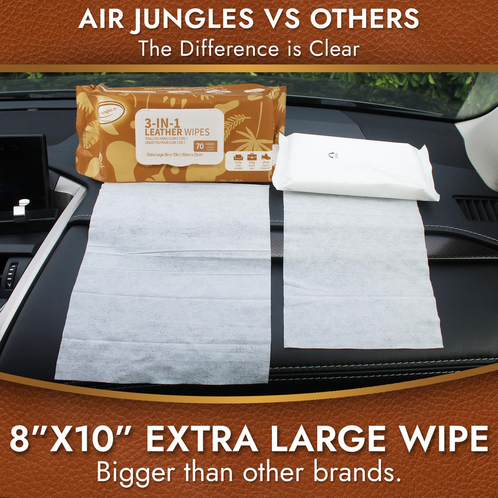 Air Jungles wipe removing spot on leather sofa for fresh appearance