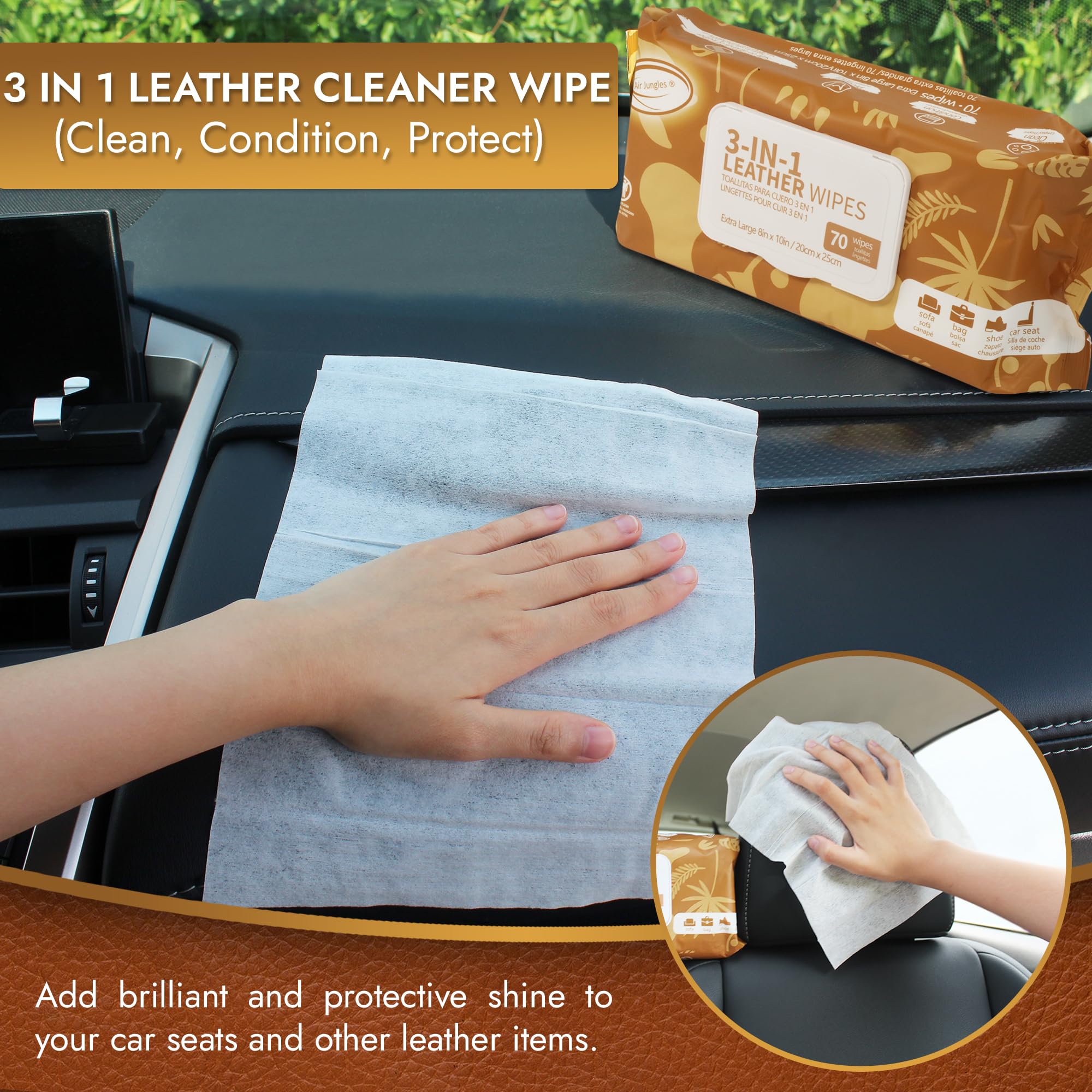 Air Jungles close-up of wipe texture demonstrating durability benefit