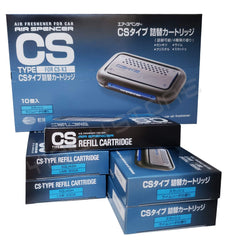 Air Spencer CS-X3 installed in a car dashboard delivering fresh squash scent while driving