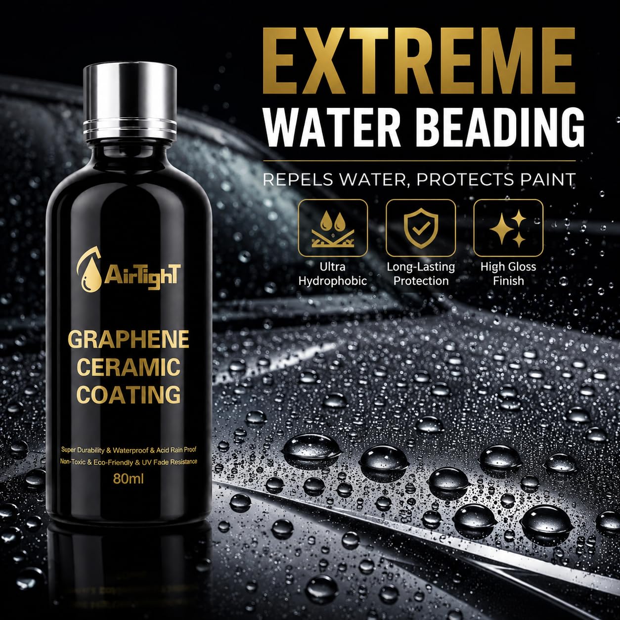 AirTighT graphene ceramic liquid texture on dropper displaying smooth formula for even coverage