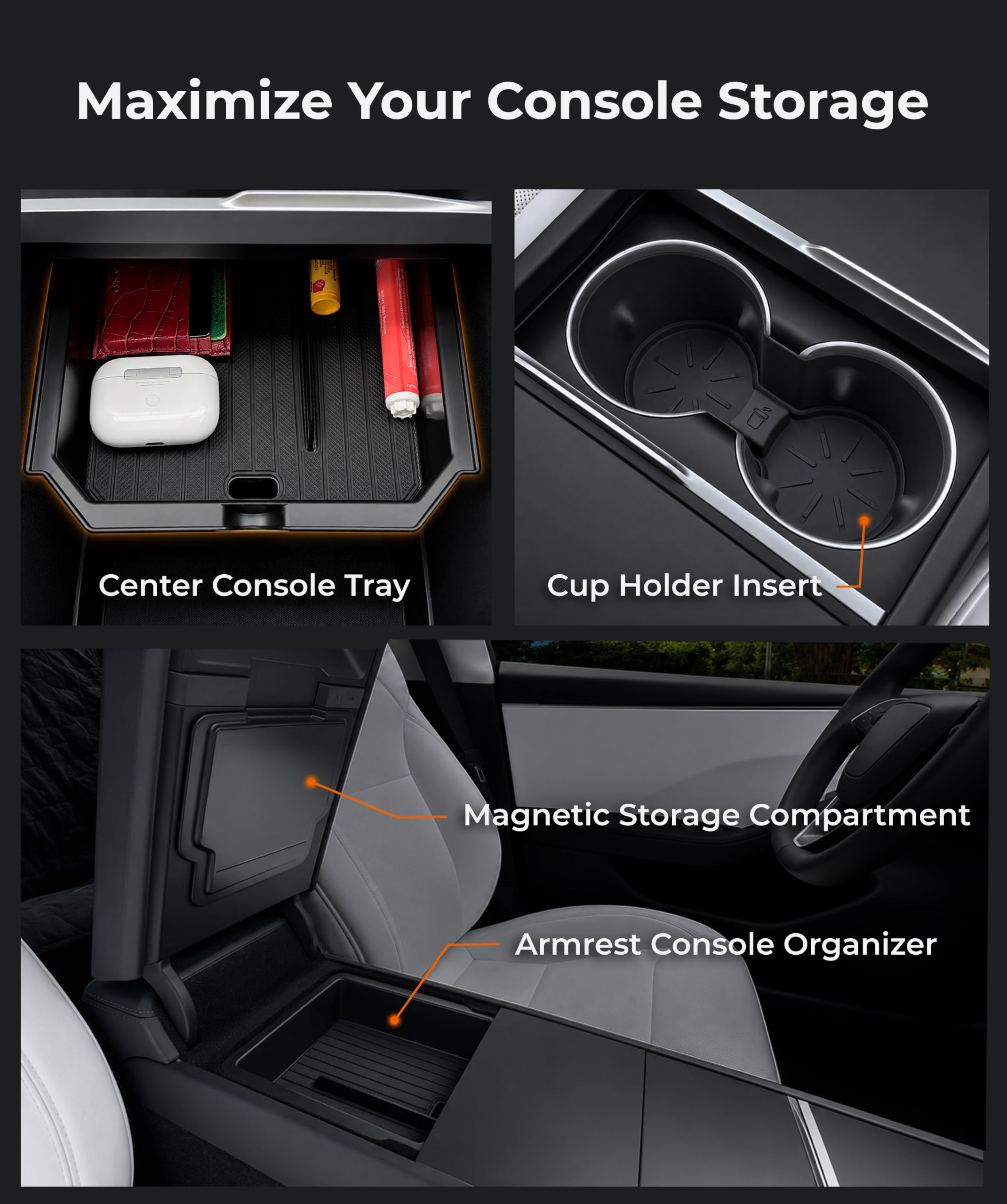AIRVOLT close-up of sliding tray showing phone slot and easy access
