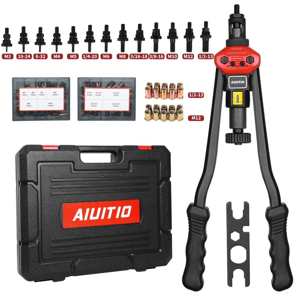AIUITIO front view showing tool and case, durable storage benefit