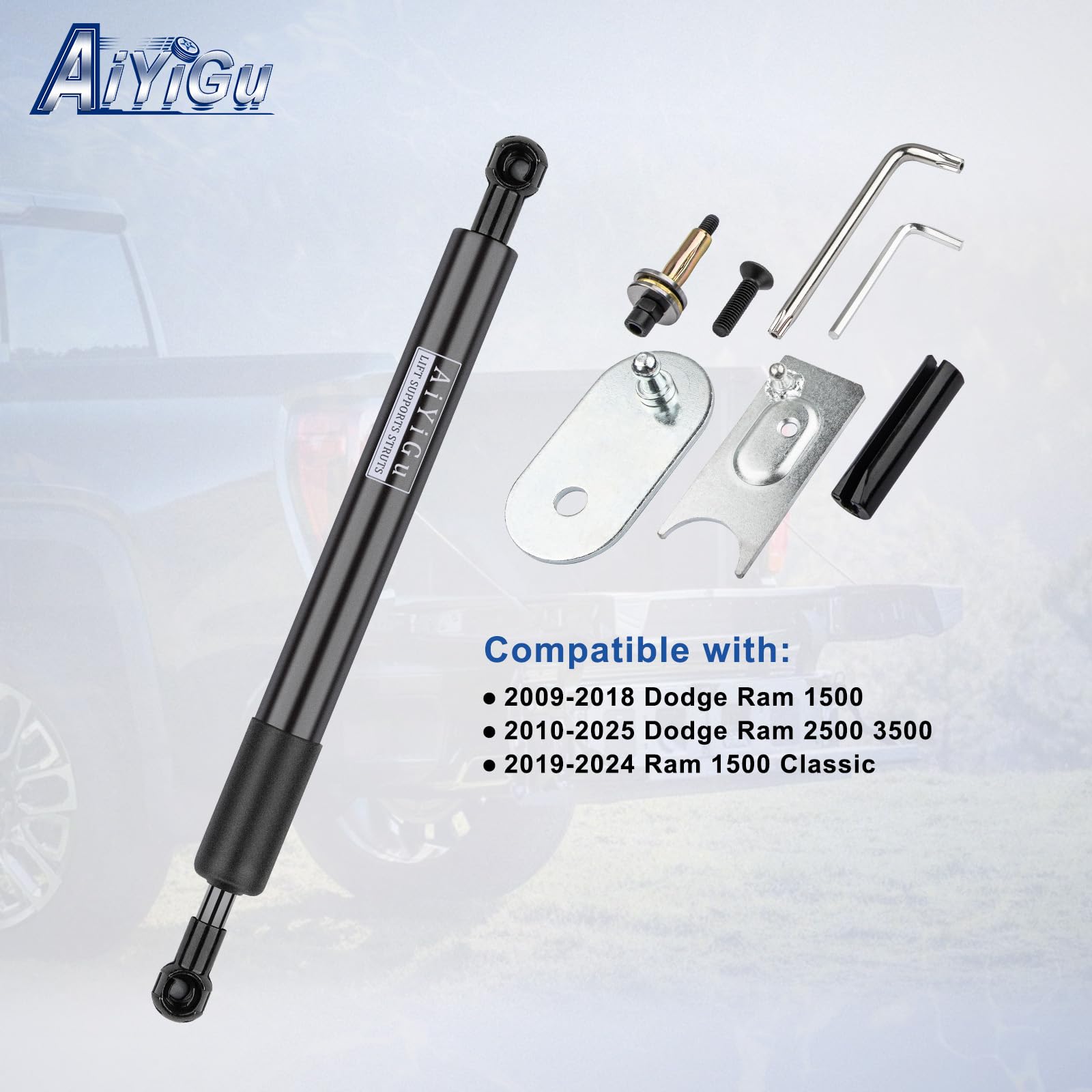AiYiGu close-up of the assist damper showing durable finish and smooth operation benefit