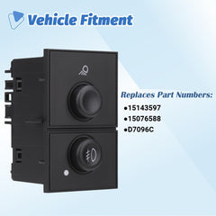AiYiGu fog lamp switch backlight closeup displaying slightly bluish illumination