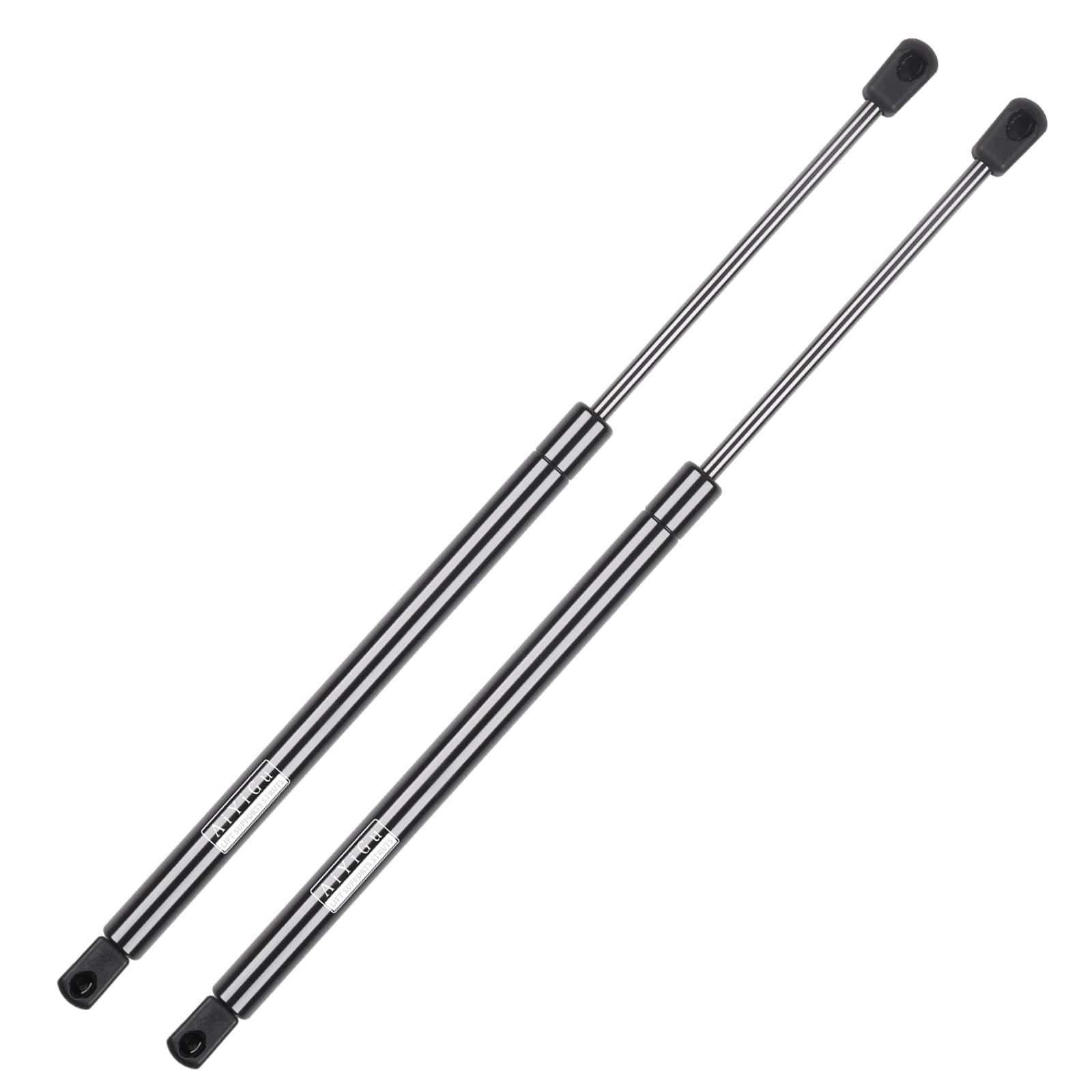 AiYiGu packaging showing hood strut pair and benefit of ready-to-install