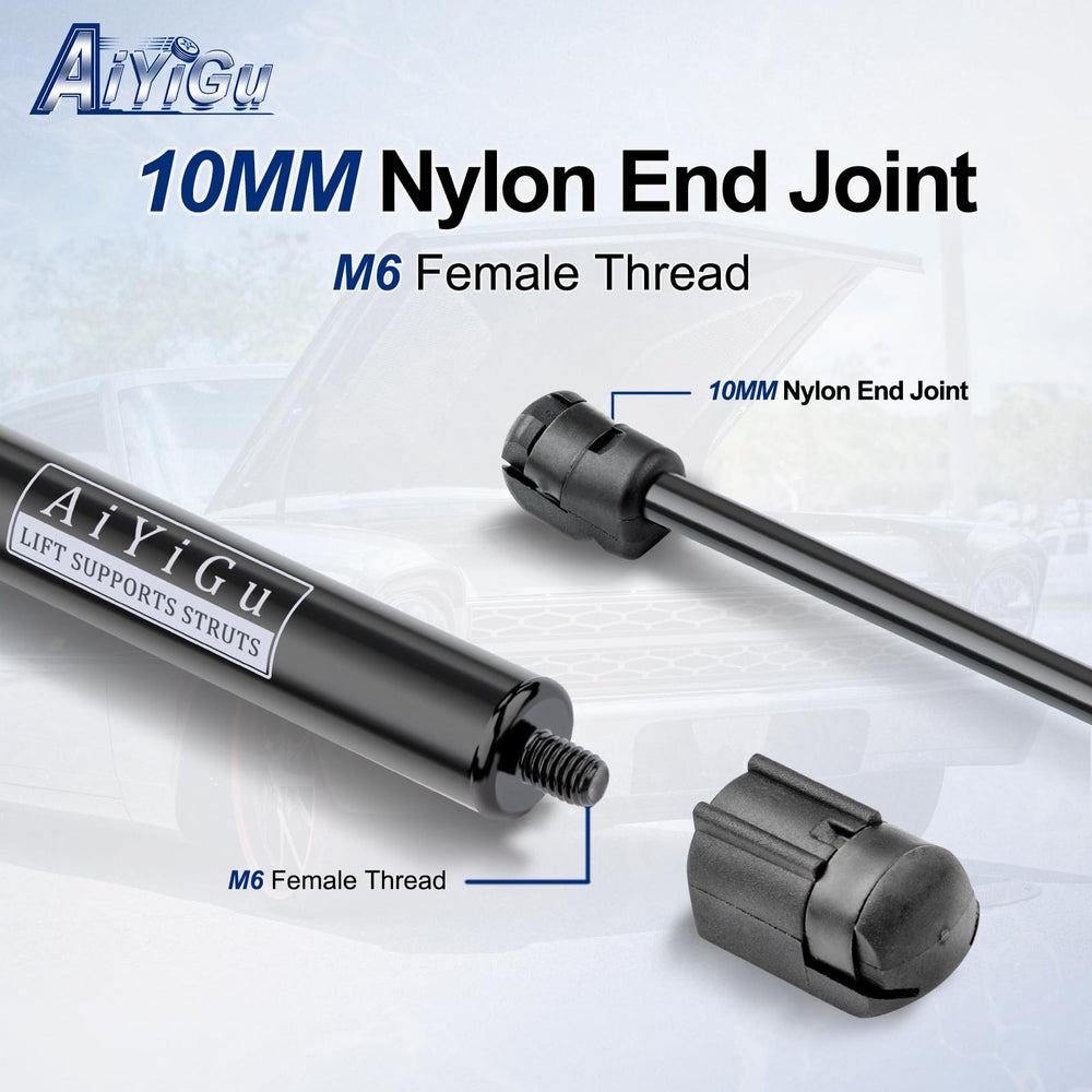 AiYiGu strut next to ruler showing 13" compressed and 20" extended lengths